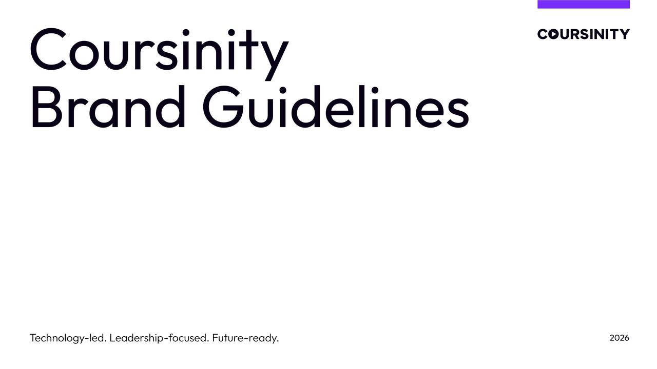 Coursinity brand guidelines page