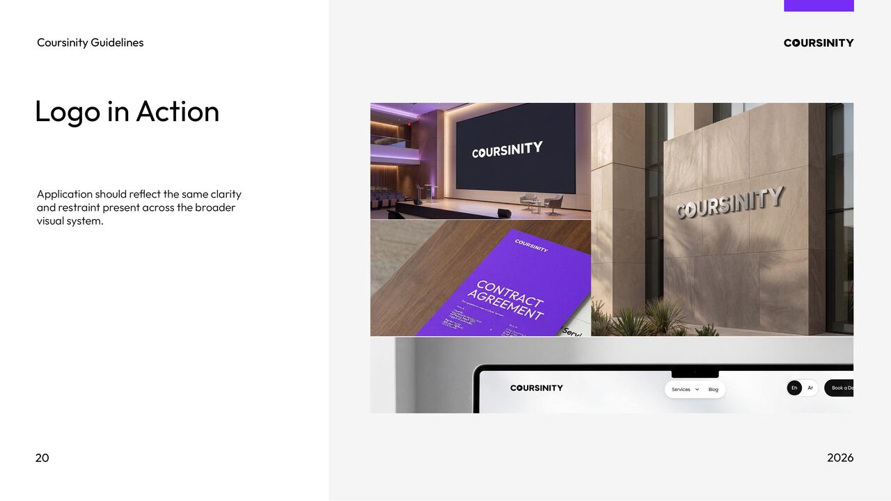 Coursinity brand guidelines page